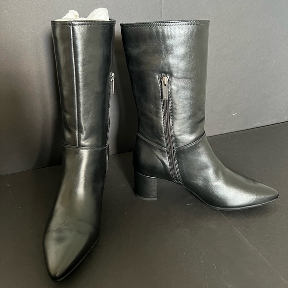 Aquatalia Black Mid-Calf Boot 9.5M NWOT - Picture 3 of 11